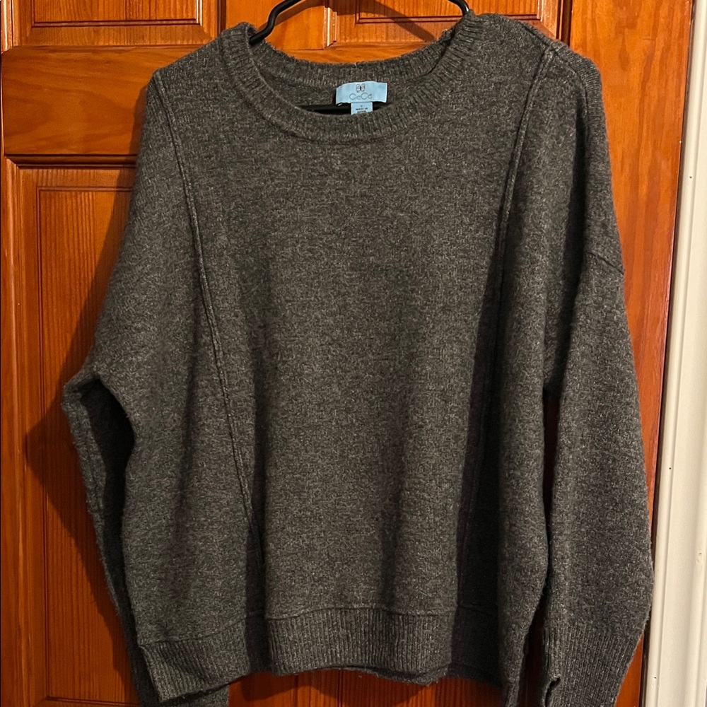 CeCe Charcoal Crew Neck Sweater